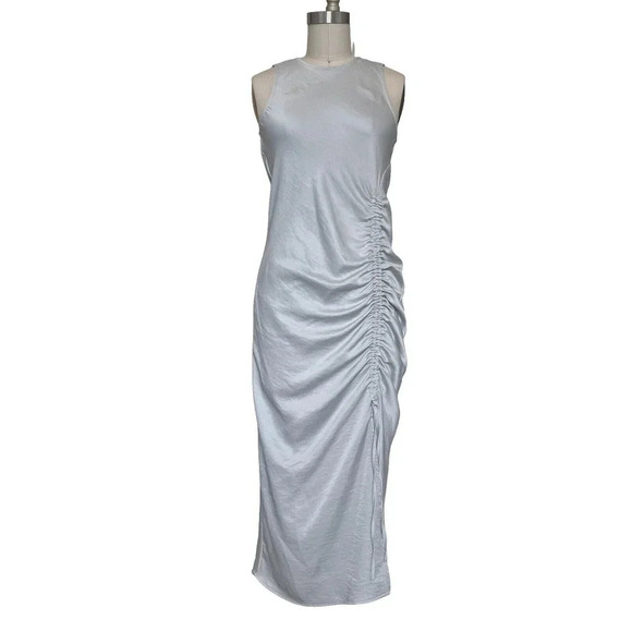 House of Harlow 1960 Silver Gray Satin MIDI dress size XS - Picture 4 of 10